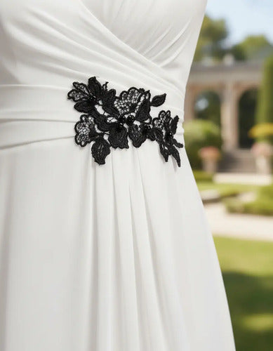Vestido Fiesta Largo Gasa Graduación Matrimonio Ep 06 Blanco 4