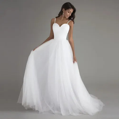 Vestido De Novia Escote Corazón 4 Capas De Tul Ns 01 Blanco 6