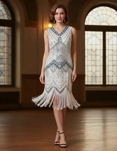 Vestido De Baile Retro Gatsby, Años 20 Charleston  Va 633