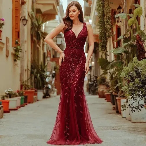 Vestido Fiesta Lentejuela Sirena Tul Ep 143c