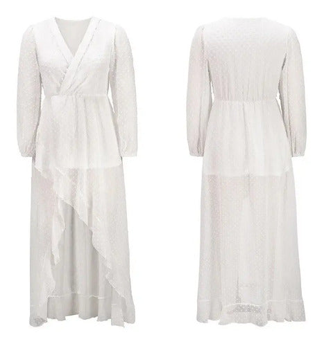 Vestido Fiesta Graduación Transparencia Sin Cinturón Va 464