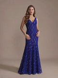 Vestido largo de encaje corte sirena