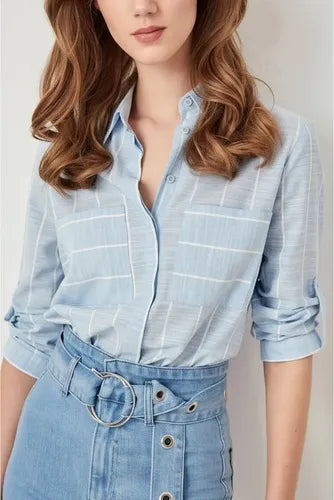 Blusa Mujer Con Mangas Td 35 Celeste 40