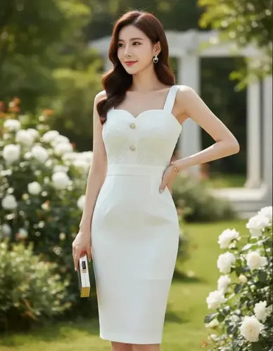 Vestido Blanco Bodycon Novia Civil Fiesta Hq 34
