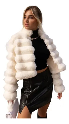 Elegante  Chaqueta Capa Bolero Piel Fiesta Ep 05