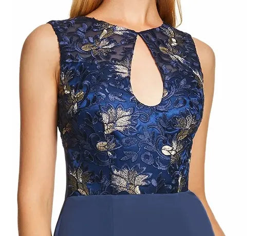 Vestido Fiesta Largo Delgado Ep 203 Azul 6