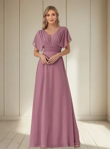 Vestido Fiesta Largo Gasa  Manga  Ep 189c