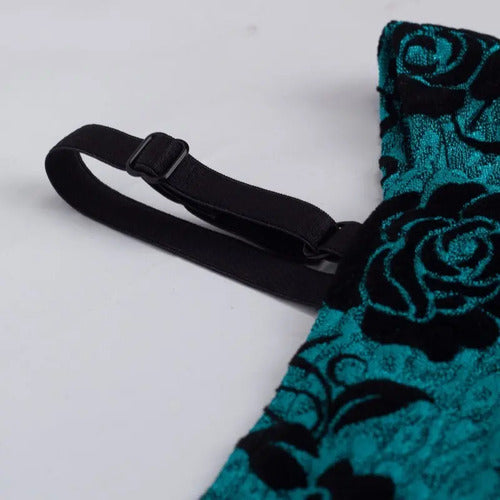 Vestido Verde Con Negro Ajustado Va 454