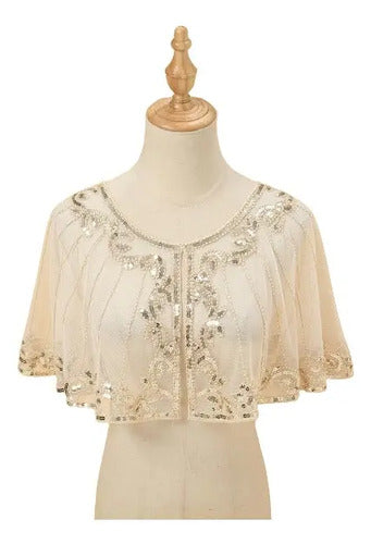 Bolero Fiesta Chal  Lentejuelas Capa De Fiesta Accesorio P16