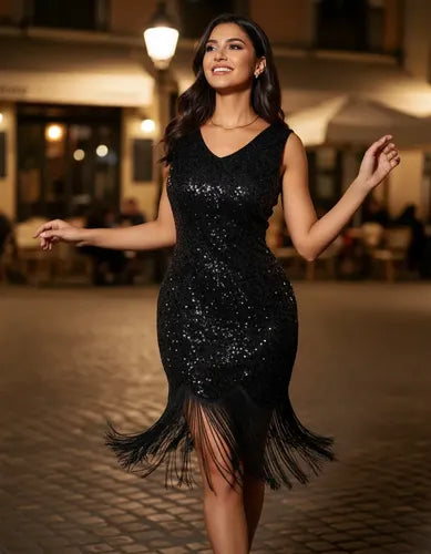 Vestido Fiesta Lentejuela Baile Vintage Vl 76