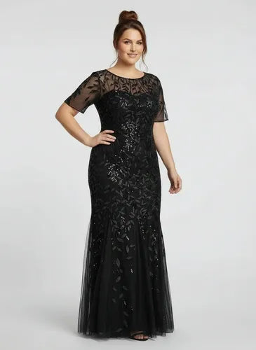 Vestido largo multicolor lentejuelas corte sirena
