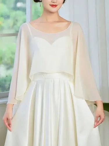 Bolero Capa Novia Gasa Chal Tapado Fiesta Bb 03