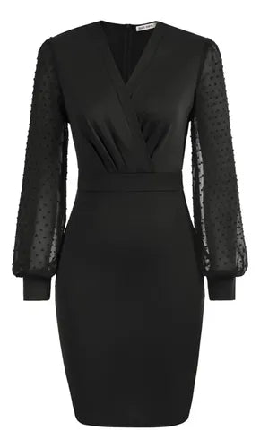 Vestido Ajustado Bodycon Fiesta Cóctel Mangas Va 462