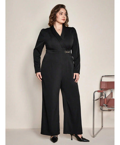 Entero Palazzo Jumpsuit Pierna Ancha Talla Grande Vg 200