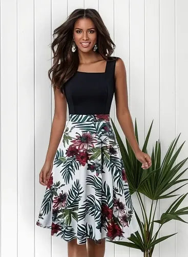 Vestido Estampado Floral Acampanado Va 460
