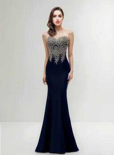 Vestido Fiesta Sirena Dama De Honor Escote Corazón Ep 441