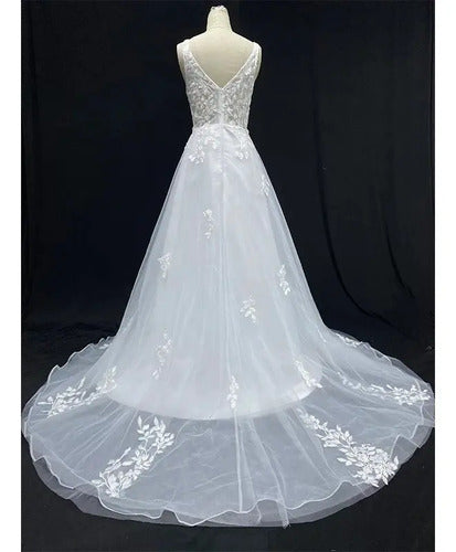 Vestido De Novia Nuevo Transparencia Delpilar Modelo Nm 03 Blanco 12