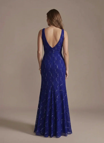 Vestido largo de encaje corte sirena