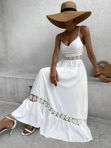 Vestido De Tirantes Bohemio Forrado  Va 555