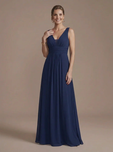 Vestido de gasa largo al tobillo