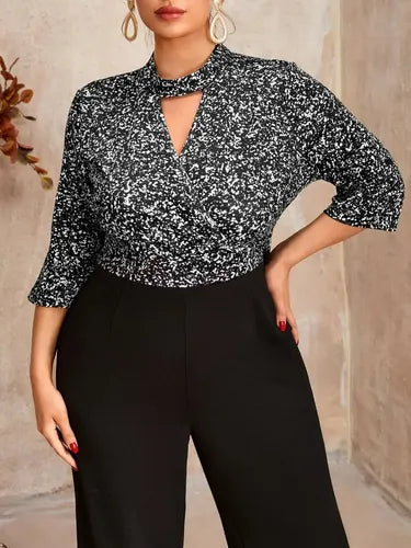 Entero Jumpsuit Mono Estampado Fiesta Vg 120 Negro L