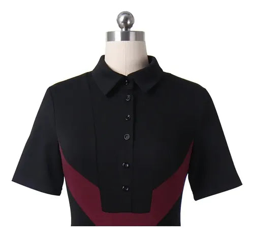 Vestido Ajustado Bodycon Cóctel Oficina Va 391 Negro M