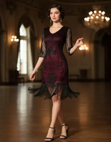 Vestido De Baile Retro Gatsby, Años 20 Charleston  Va 628