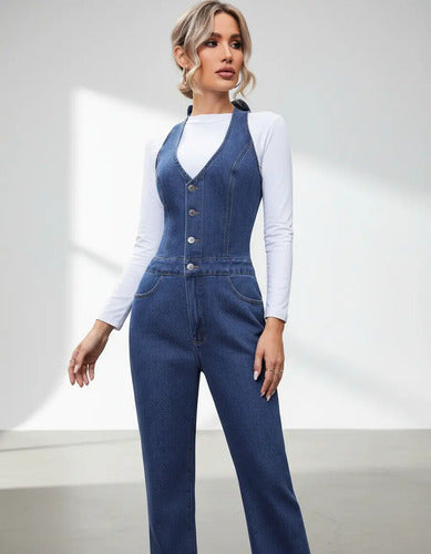 Entero Jumpsuit Mono Mezclilla Jeans Denim El 224
