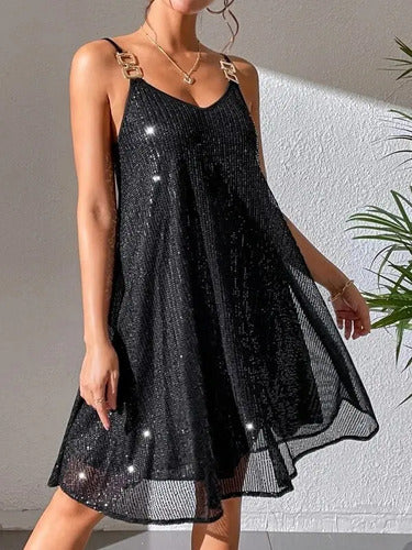 Vestido de Lentejuelas Negro - vista 8