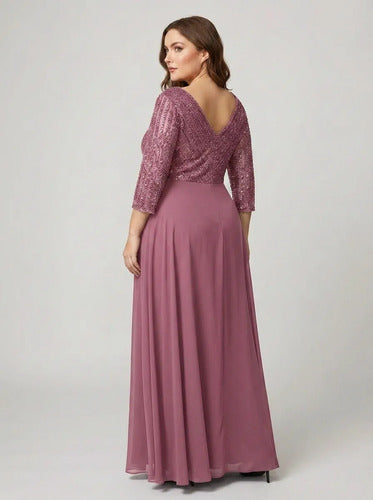 Vestido evasé largo al tobillo talla grande