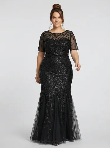 Vestido largo multicolor lentejuelas corte sirena