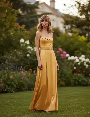 Vestido De Fiesta Largo Graduación Con Cinturón Td 30