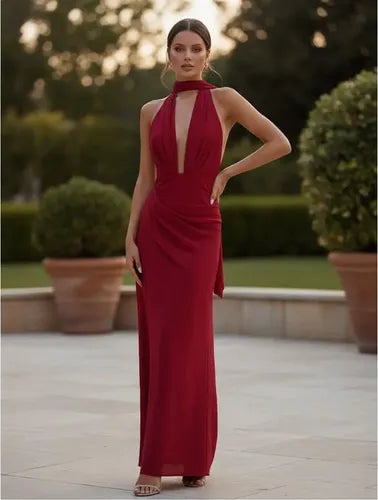 Vestido Largo Delpilar Va 543 Escote V Fiesta Mujer