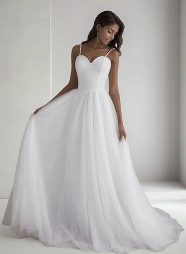 Vestido De Novia Escote Corazón 4 Capas De Tul Ns 01 Blanco 6