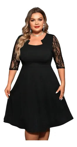 Vestido Talla Grande Acampanado Vg 155