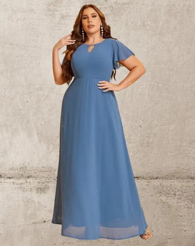 Vestido Fiesta Largo Matrimonio Talla Grande Ep 431