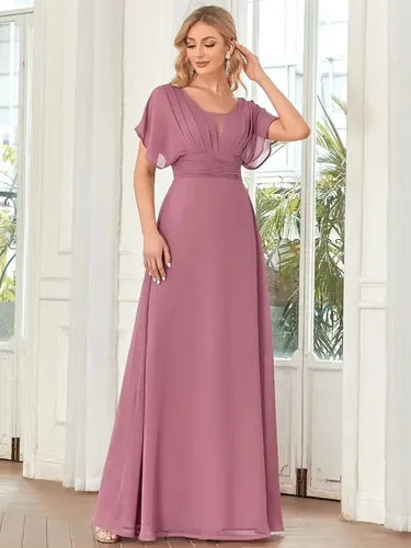 Vestido Fiesta Largo Gasa  Manga  Ep 189c