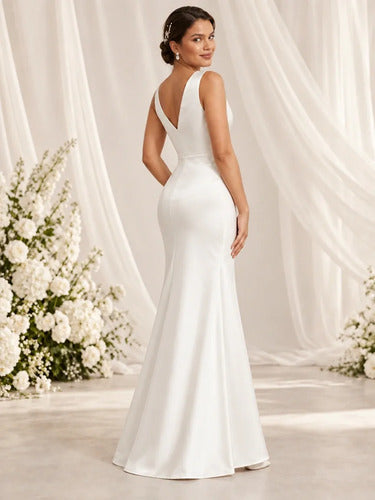 Vestido de novia sirena escote descubierto