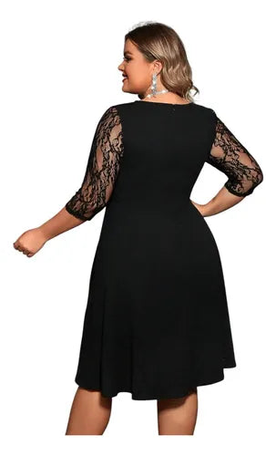 Vestido Talla Grande Acampanado Vg 155