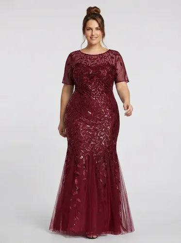 Vestido largo multicolor lentejuelas corte sirena