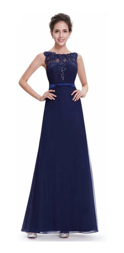 Vestido Largo De Fiesta Graduación Ep 75  Azul 8