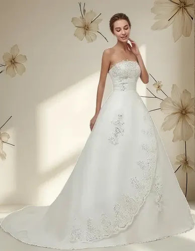 Vestido De Novia Marfil Ivory Princesa Corset Nf 01