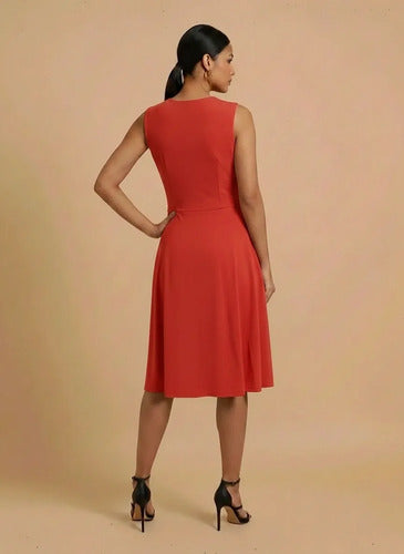 Vestido corto rojo y burdeo pin-up evasé