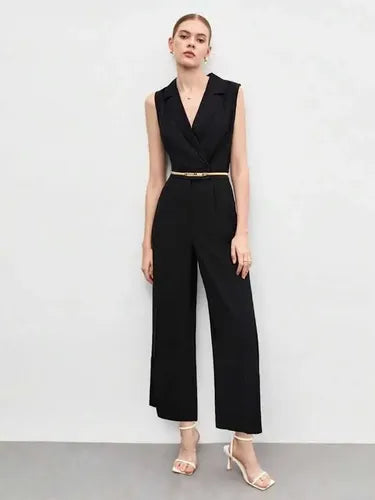 Entero Jumpsuit Mono Cuello Con Solapa Sin Cinturón El 203