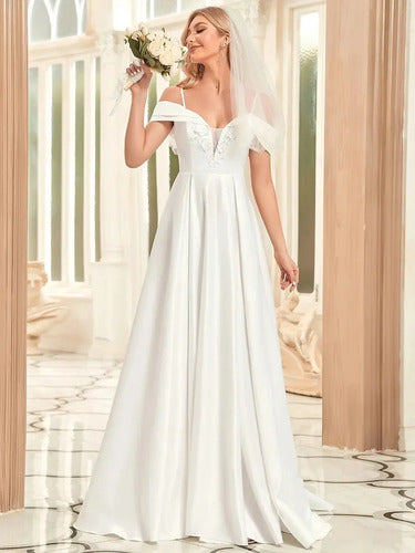 Vestido Novia Marfil Satén Delpilar Ne 25