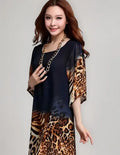 Vestido Corto Gasa Azul Estampado Animal Print Ap 09 Azul L