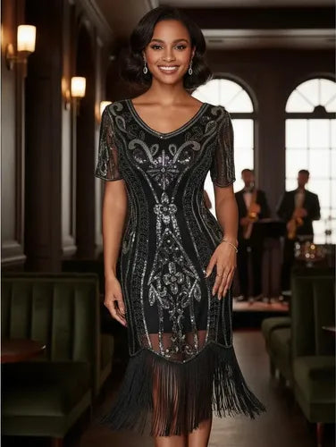 Vestido De Baile Retro Gatsby, Años 20 Charleston  Va 628