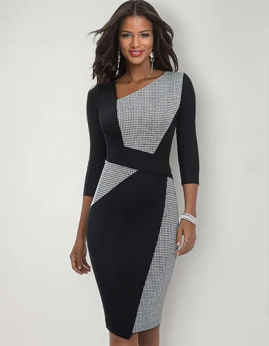Vestido Formal Oficina Coctel Negro  Va 423