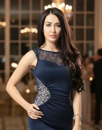 Vestido Azul Mujer Corto Fiesta Lentejuelas Va 211 Azul S