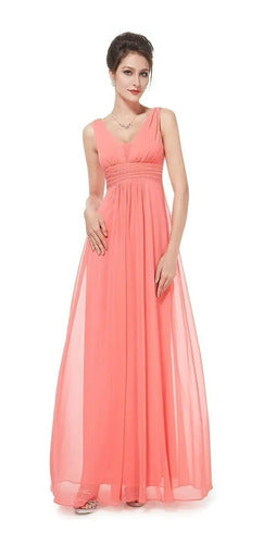 Vestido Fiesta Largo Gasa Varios Colores Ep 46
